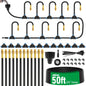 MIXC 1/4" 100Ft Drip Irrigation System for Garden with 16pcs 360°Adjustable Brass Nozzles & Bendable Rod,Upgraded Watering System Kit for Outdoor Plants,Lawn,Raised Bed,Potted Plant,Yard,Greenhouse