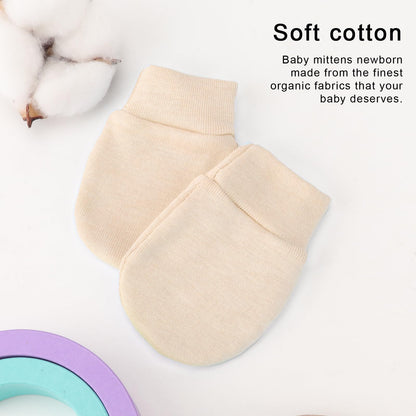 BQUBO Baby Fäustlinge Kratzschutz Handschuhe aus Baumwolle mit elastischem Bündchen Hypoallergen für Neugeborene und Babys von 0-6 Monaten Jungen und Mädchen