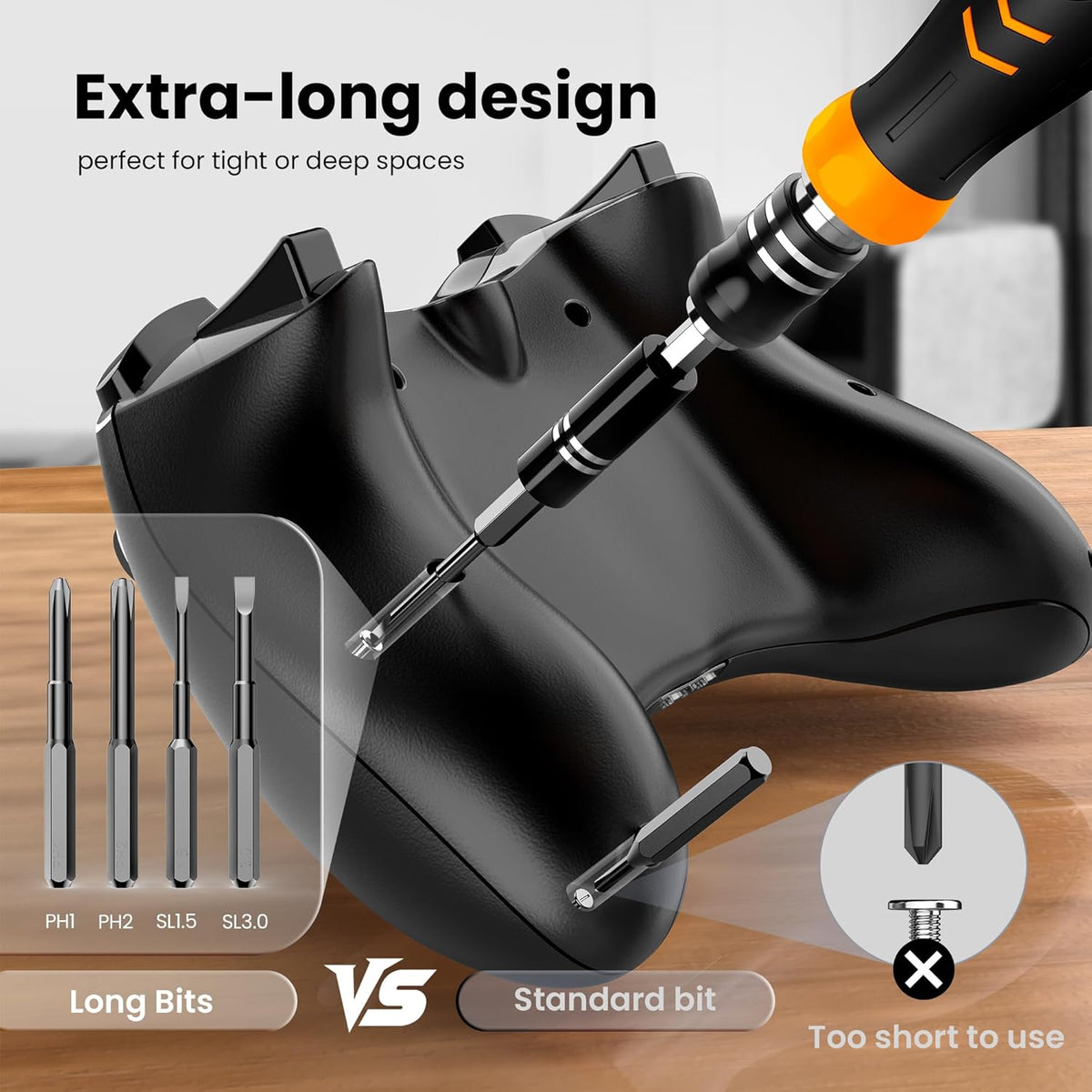JOREST 40Pcs Small Precision Screwdriver Set, Mini Tool Kit with Torx T5 T6 T8 T9, Triwing Y00, Star Pentalobe, Repair for Ring Doorbell, Laptop, PC, Switch, PS5, Xbox, MacBook, iPhone, Watch, Glasses