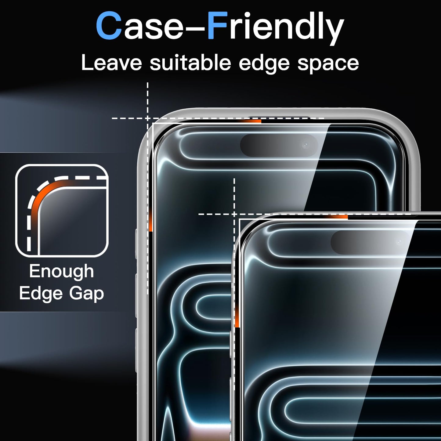 JETech Displayschutzfolie für iPhone 16 6,1 Zoll, gehärtetes Glas mit einfachem Installationstool, Case-Friendly, HD Klar, 3 Stück