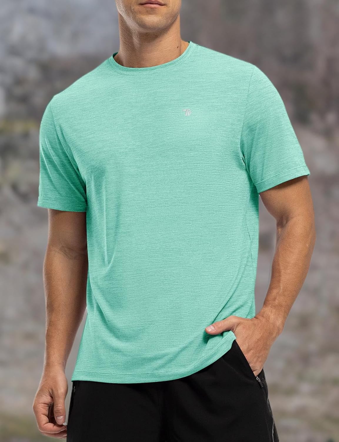 Rdruko Herren Kurzarm Trainingsshirts – Trockene Passform – Feuchtigkeitstransportierend – Für Laufen, Fitnessstudio, aktiven Sport