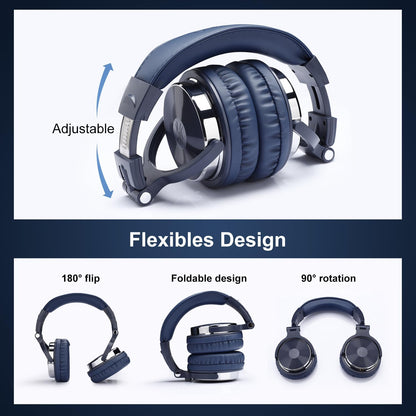 OneOdio Pro-10 Over-Ear Kabelkopfhörer für Schule Studio-Monitor & Mixing DJ Stereo-Headsets, 50mm Neodym-Treiber, Inline-Mikrofon, 3,5mm/6,35mm Klinke für Verstärker Computer Aufnahme Telefon Klavier Gitarre