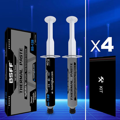 BSFF Wärmeleitpaste, 3,5 g mit Werkzeugsatz CPU Paste Wärmeleitmittel Kühlkörper für IC/Prozessor/CPU/Alle Kühler, Kohlenstoffbasiert Hohe Leistung