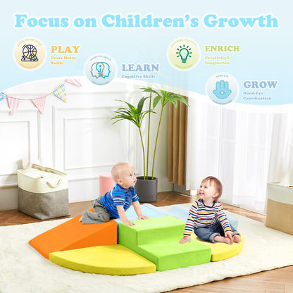 QUCHI Kletterspielzeug für Kleinkinder, Kletterspielzeug für Kleinkinder drinnen, 7-teiliges Weichschaum-Kletterblock-Set, Kleinkind-Spielecke Kletterer Indoor Schaumstoff-Spielplatz zum Klettern, Krabbeln und Rutschen
