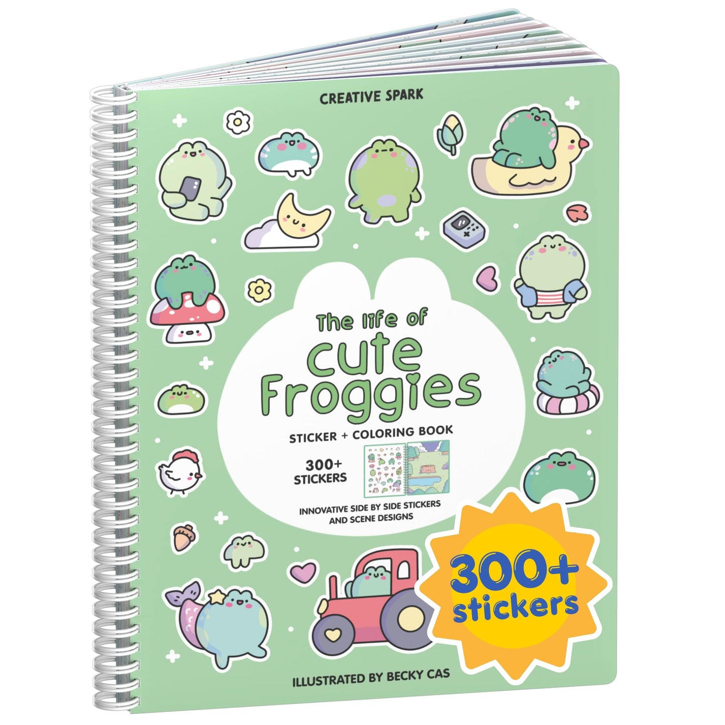 CUPKIN Animals Habitat 500+ Kids Sticker Book Toddler Airplane Travel Activity Coloring and Sticker Book, Road Trip Essentials, 12 Coloring Pages + 12 Scenes for Ages 2–8 Years