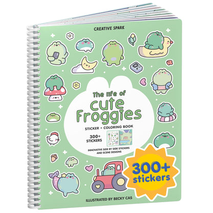 CUPKIN Animals Habitat 500+ Kids Sticker Book Toddler Airplane Travel Activity Coloring and Sticker Book, Road Trip Essentials, 12 Coloring Pages + 12 Scenes for Ages 2–8 Years
