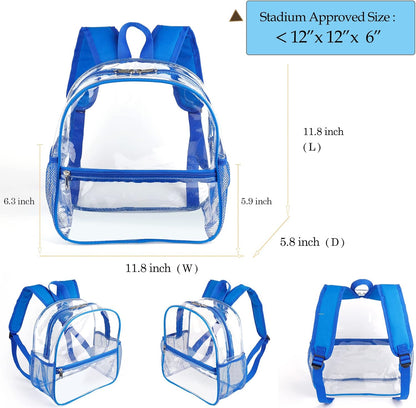 Mini Transparenter Rucksack 12x12x6 Stadion Zugelassener Plastik-Rucksack