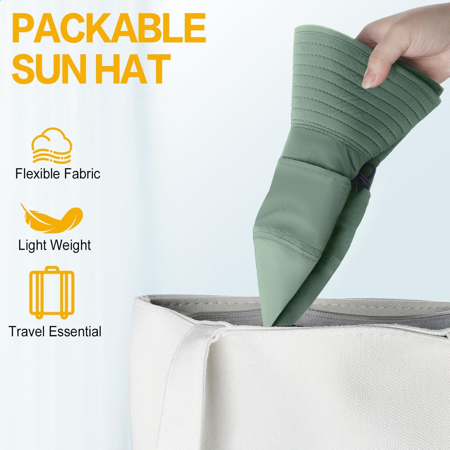 Sonnenhut für Herren und Damen UPF 50+ Schutz – Breiter Krempenhut für Outdoor-Wandern, Wasserabweisender faltbarer Hut zum Angeln