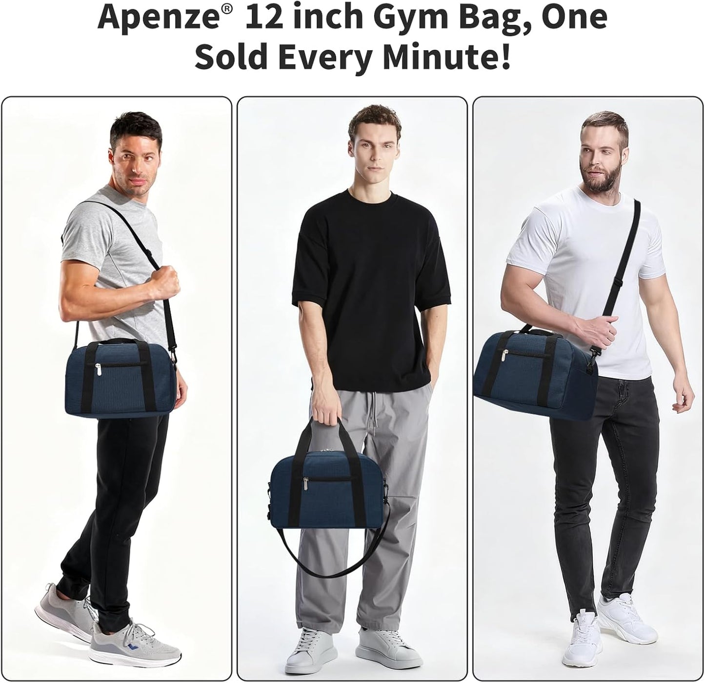 Kleine Sporttasche 18 Zoll Handgepäck Reisetasche für Wochenendtrips Sport-Schwarz