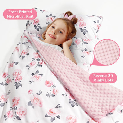 PHF Toddler Nap Mat with Removable Pillow and Minky Blanket, Rollup Design Kids Sleeping Mat, Slumber Bags for Boys, 55"x23" Toddler Sleeping Bag for Daycare Preschool Travel Camping, Space