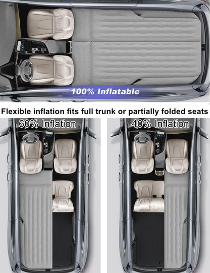 Umbrauto Car Air Mattress Backseat| Inflatable Truck Back Seat Camping Airbed for SUV Rear Seat, Blow Up Sleeping Travel Bed for Van Trunk with Pump & Pillows