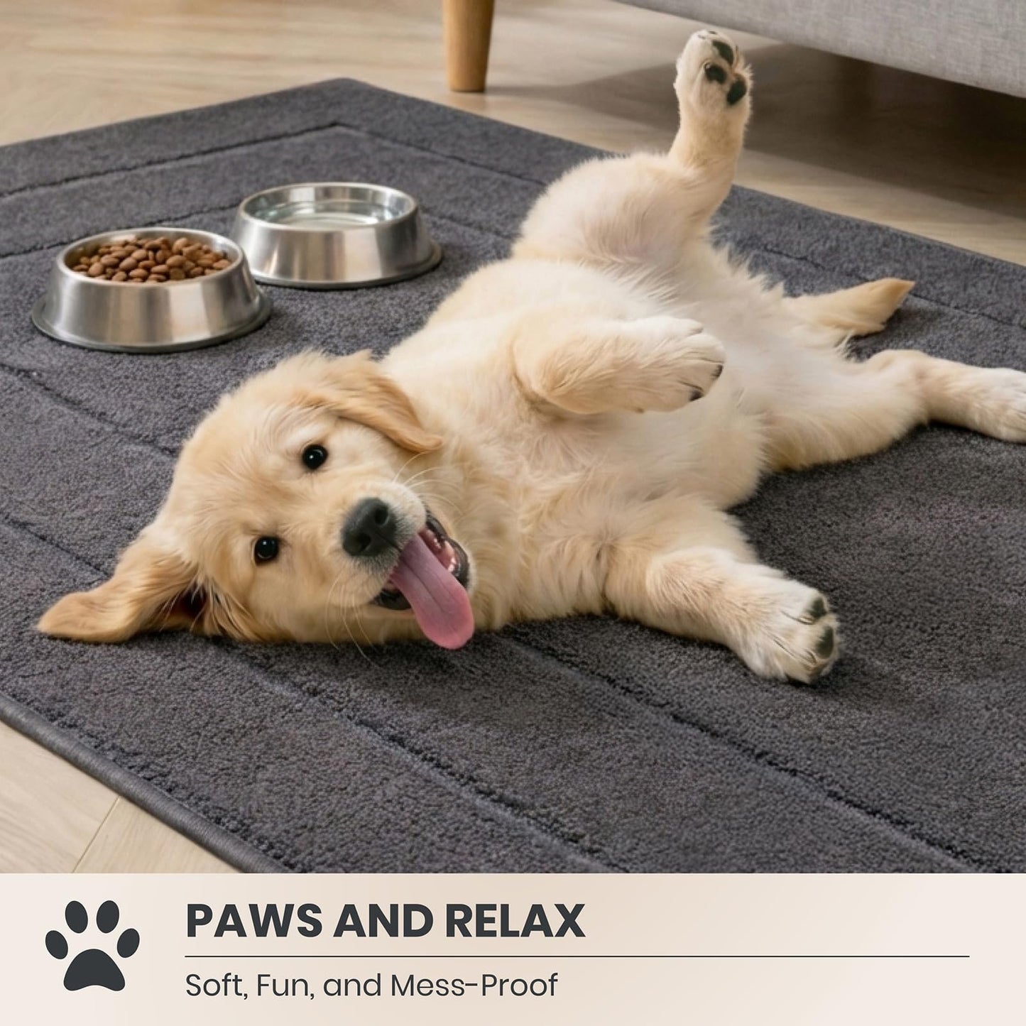 PURRUGS Dirt Trapping Door Mat 32" x 70", Non-Slip/Skid Machine Washable Entryway Rug, Dog Doormat, Super Absorbent Welcome Mat for Muddy Wet Shoes and Paws, Grayish Brown