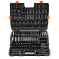 VEVOR 91-Piece 1/2" Drive Impact Socket Set, SAE (5/16" to 1-1/4") & Metric (8 to 32 mm), CR-V, Deep & Shallow, 6 Point, Ratchet Handle, Universal Joint, Adapters, Extension Bars (3, 5, 10 in)