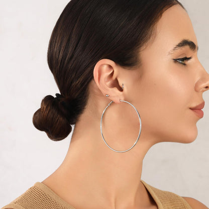 Große Gold Creolen für Frauen, Hypoallergene Dünne Gold Creolen, Sterling Silber Creolen für Damen, Extra Große, Mittelgroße, Große Creolen