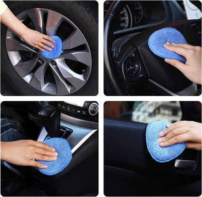 Microfiber Wax Applicator Pads, Car Wax Applicator, Buffing & Detail Polishing Foam Pads for Car Cleaning and Fine Polishing (5" Diameter, 6 Pack)…