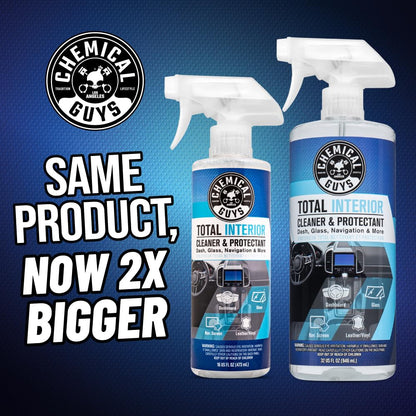 Chemical Guys Total Interior Cleaner & Protectant Interior Cleaner, Cleans & Protects Leather, Vinyl, Plastic, Rubber, Glass with a Streak-Free Finish — Cars, Trucks, SUVs, RVs, 16 oz