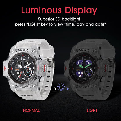 Herren Digitaluhr, Sportuhren für Männer Outdoor Militär Digital Analog Stoppuhr Wasserdicht Multifunktionale Armbanduhr