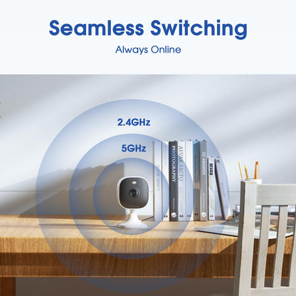 4MP Indoor Cameras for Home Security Outdoor, Home Security Camera System, 2.4g/5g Camera for House/Elder/Dog/Pet/Baby, Plug and Play, Support Card/Cloud (Not Included), 9.84ft Wire, 2PCS
