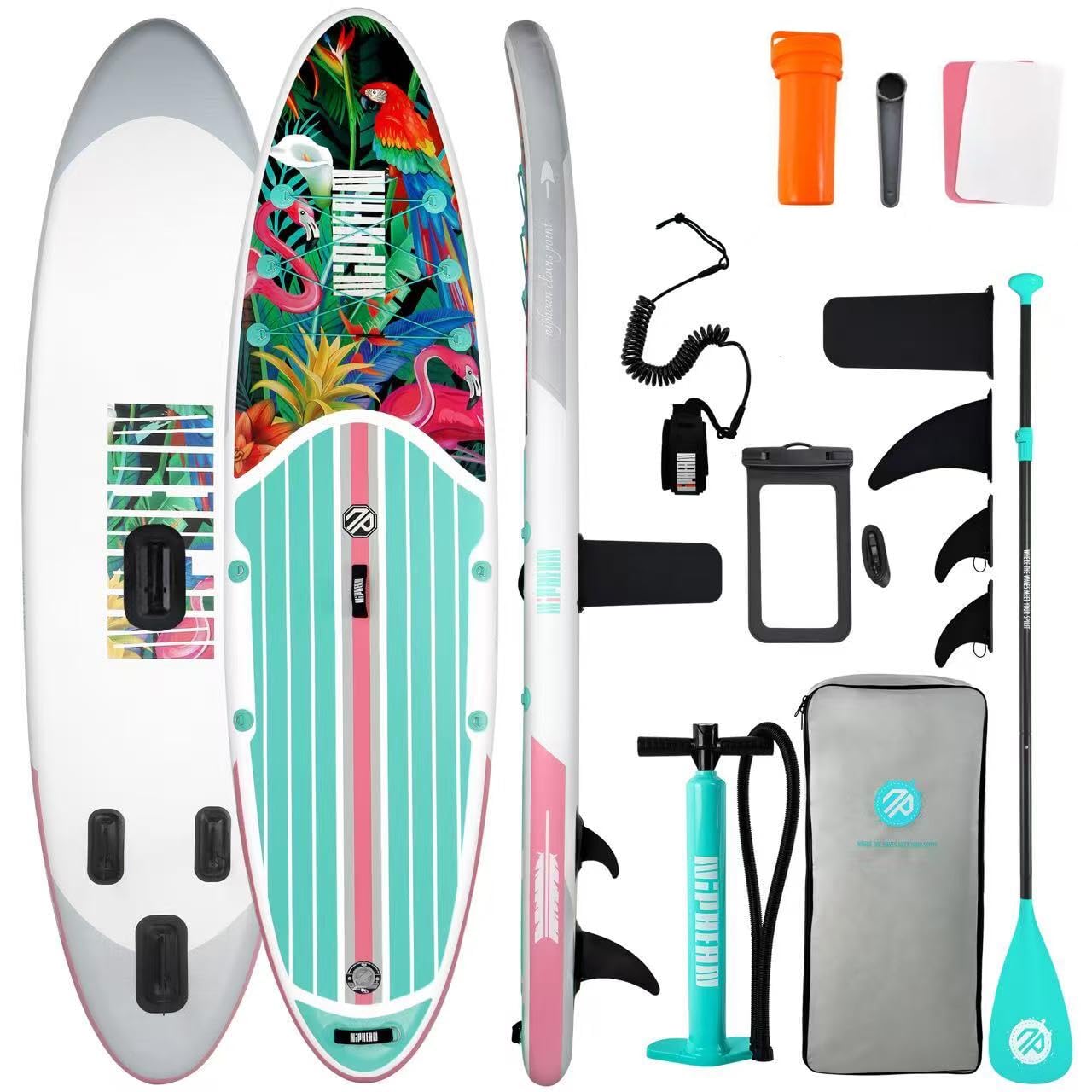 Niphean Inflatable Stand Up Paddle Board with SUP Accessories, Anti-Slip EVA Deck, 10’6’’ Inflatable Paddle Boards for Adults & Youth of All Skill Levels