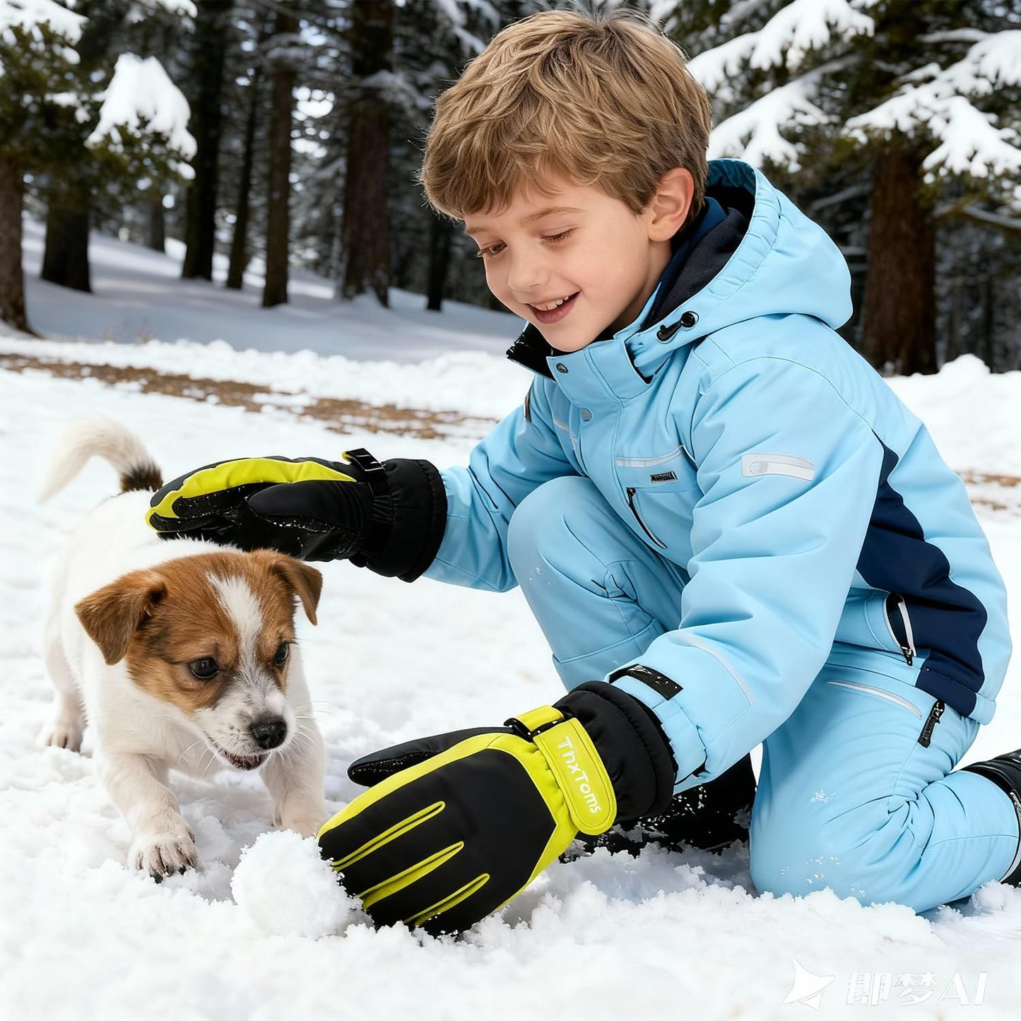 ThxToms Kinder Winterhandschuhe Wasserdichte Ski-Snowboardhandschuhe für Outdoor-Sportarten, Jungen und Mädchen Kaltwetter-Fahrradhandschuhe