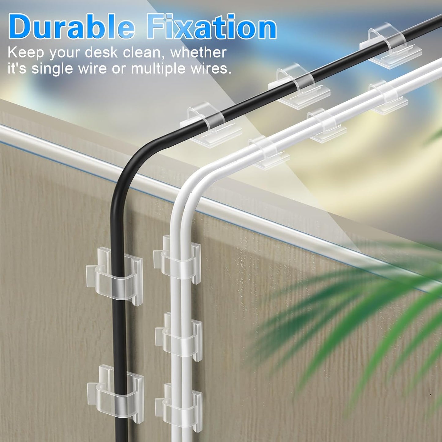 60 PCS XHF 5/8” Adhesive Cable Wire Clips Clear - A Simple Solution to Cable Management