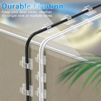 60 PCS XHF 5/8” Adhesive Cable Wire Clips Clear - A Simple Solution to Cable Management
