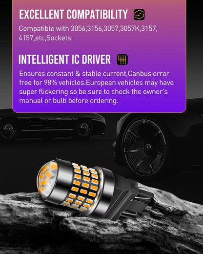 LUYED 3157 LED Bulbs Reverse Light Xenon White 1800 Lumens Super Bright 78 SMD 3056 3156 3057 4157 LED Bulbs,Used for Back Up Reverse Lights,Brake Lights,Tail Lights,Turn Signal Lights,Pack of 2