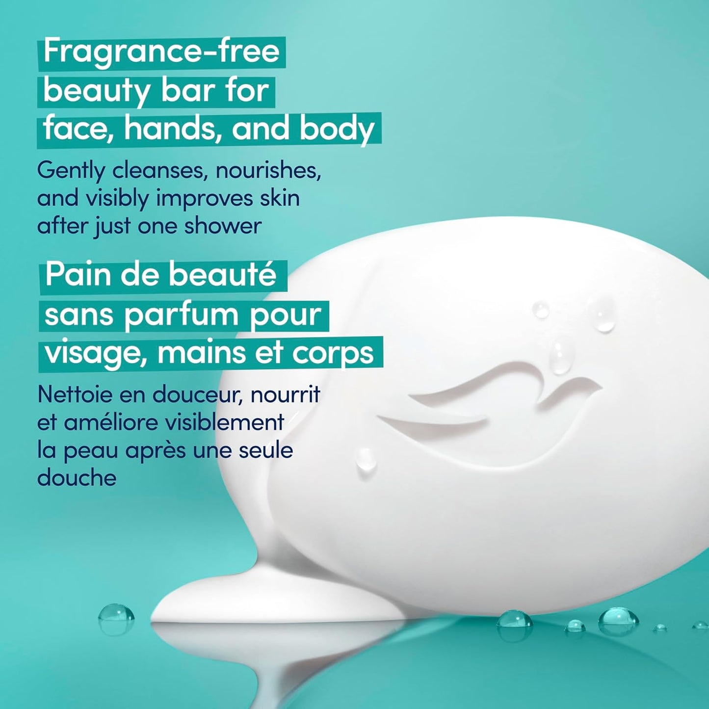 Dove Beauty Bar spendet mehr Feuchtigkeit als Stückseife für weichere Haut, ohne Duftstoffe, hypoallergen für empfindliche Haut mit sanfter Reinigung 106 g 12 Stück