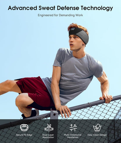 MUSICOZY Bluetooth 5.4 Schlaf-Kopfhörer-Stirnband, kabellose Schlaf-Kopfhörer-Schlafmaske Ohrhörer IPX6 wasserdicht für Seitenschläfer, Training, Laufen, Schlaflosigkeit, Reisen, Yoga, coole Tech-Gadgets, einzigartiges Geschenk