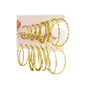 Gold-big hoops-8 pairs