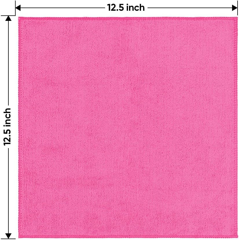 HOMEXCEL Mikrofasertuch 12er-Pack, 31,75 x 31,75 cm Mikrofasertücher für Autos, ultra-saugfähiges Autowaschtuch, fusselfreie, streifenfreie Reinigungstücher für Auto, Küche und Fenster (Grau)