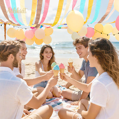 AOBKIAT Decoraciones para Fiesta de Bodas, 5 Rollos de Serpentinas de Papel Crepé Color Verde Oliva Caqui para Bodas Boho Verdes, Cumpleaños, Despedidas de Soltera/Bebé