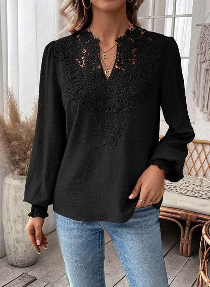 Falechay Womens Tops Swiss Dot Boho Long Sleeve Shirts