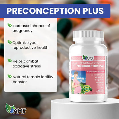 America Medic & Science OVA-Max Prenatal Vitamins for Women (120 Capsules) and Preconception Plus (180 Capsules)