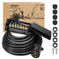 Nilight Heavy Duty 7 Way Inline Trailer Plug 8 Feet Connector Cable 7Pin RV Round Extension Wiring Harness Weatherproof Junction Box for RV Towing Car