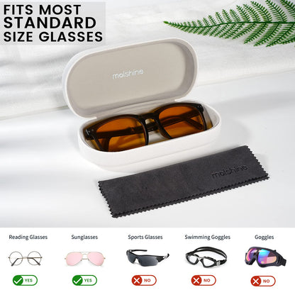 molshine Hartschalen-Leder-Sonnenbrillenetui, klassisches großes Brillenetui für Damen und Herren, Sonnenbrille (Schwarz)