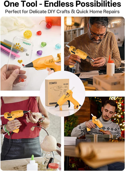 Heißklebepistolen-Set mit 30 Klebesticks, 20W Schnellaufheizende Mini-Heißklebepistole und Klebesticks-Set für Schulbasteleien, Heimwerkerbedarf, Kunsthandwerk und schnelle Reparaturen zu Hause, Weiß