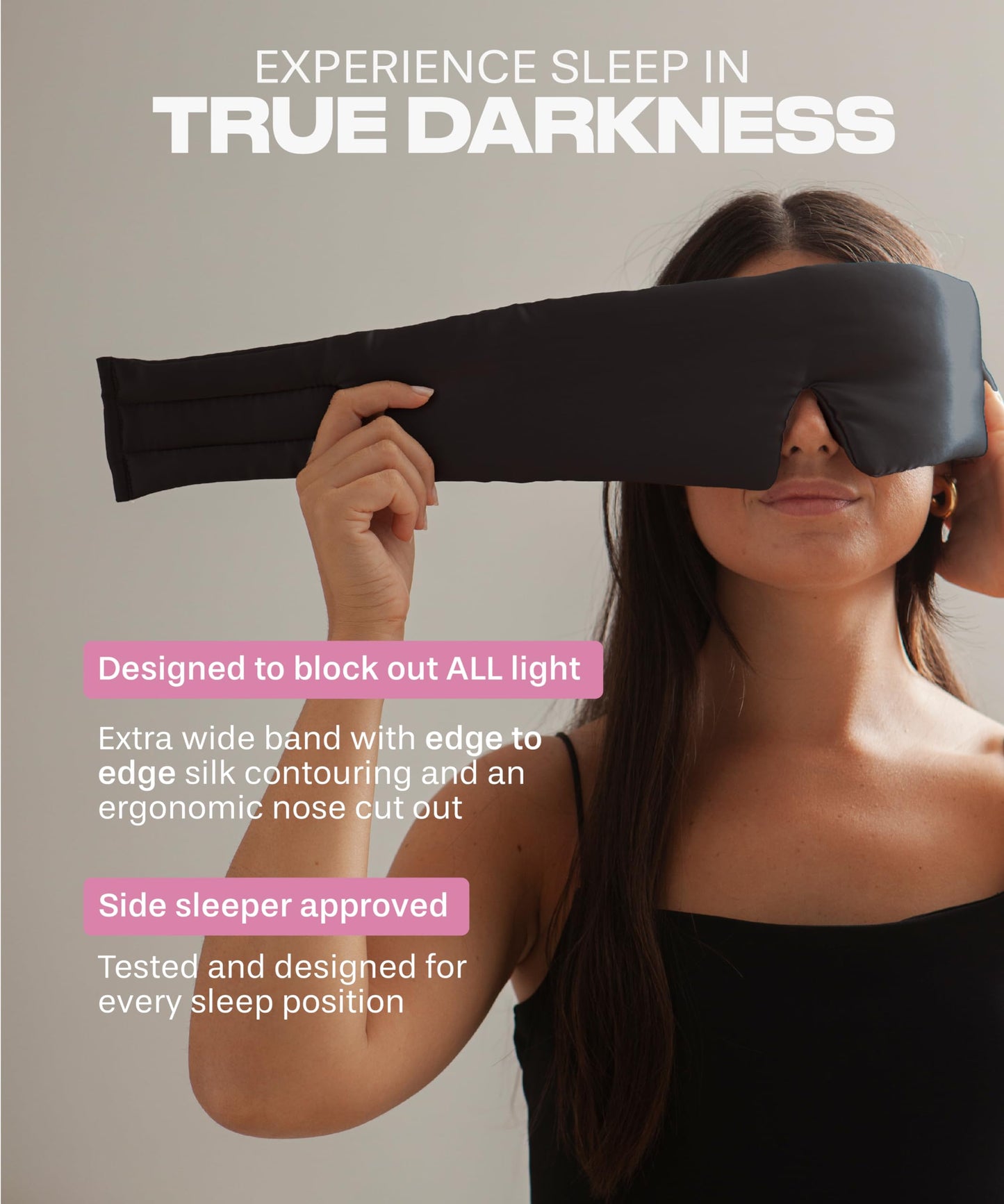 SUNDAYSILKS™ Exclusive Mulberry Silk Sleep Mask | Soft Eye Covers, Blackout Sleeping Mask for Women & Men | Silk Eye Mask for Sleep, Travel, and Relaxation | Antifaz para Dormir [Nude Champagne]