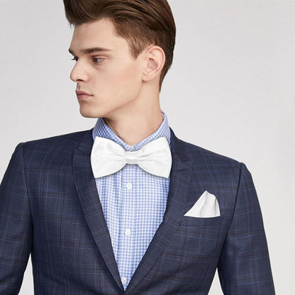 Verstellbare Herren-Fliege, einfarbig, doppelt gefaltet, vorgebunden für Dinner, Hochzeiten, Partys, Business, Bälle