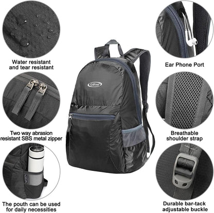 G4Free 20L Lightweight Packable Backpack Foldable Travel Hiking Daypack for Men and Women