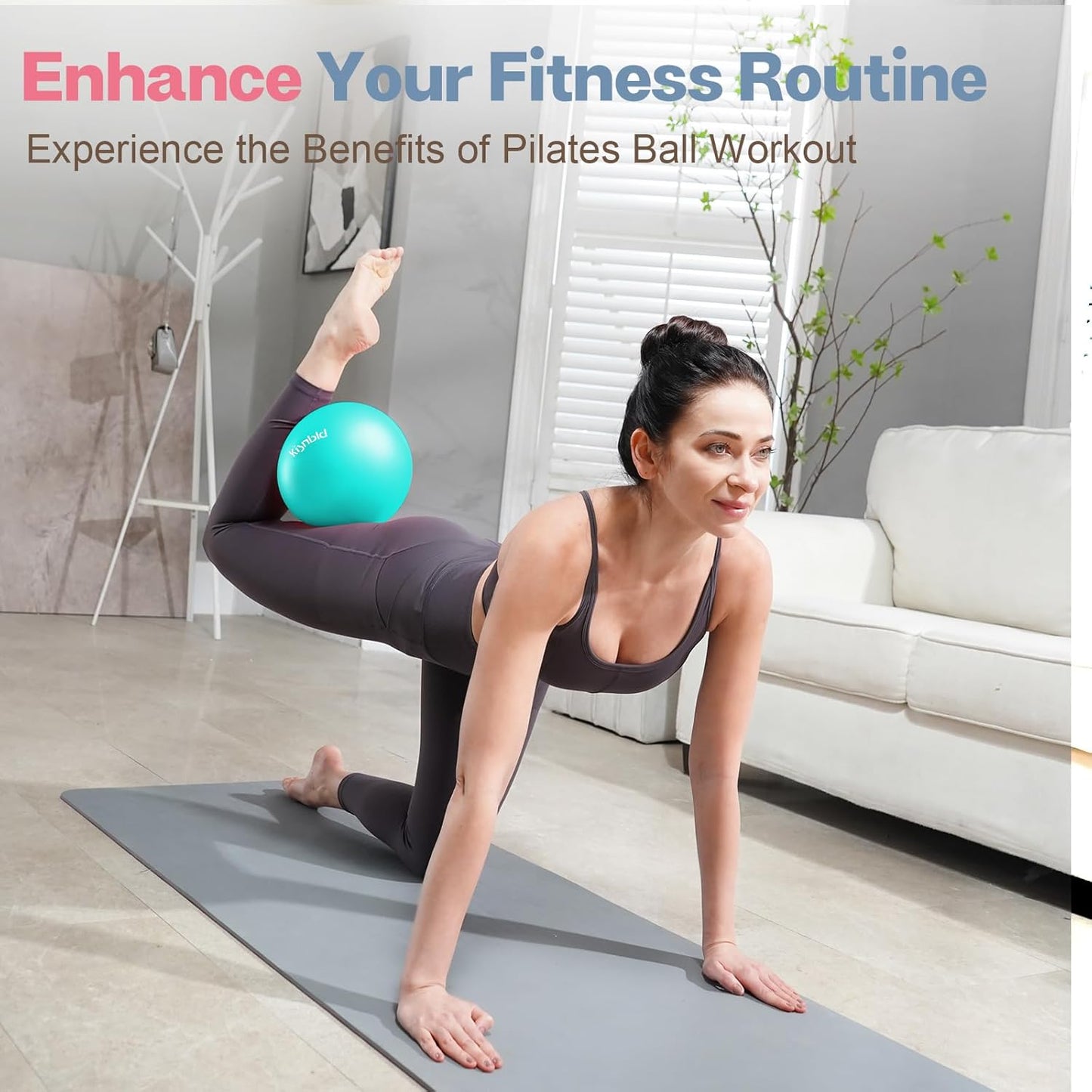 kisnbld Kleiner Gymnastikball, 9 Zoll Mini Pilates Ball, Anti-Burst und Rutschfester Mini Yoga Ball für Stabilität, Fitness, Physiotherapie, Dehnung und Rumpfkrafttraining zu Hause, im Fitnessstudio und Büro