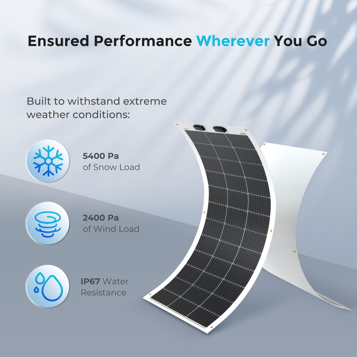 Renogy Flexible Solar Panel 50 Watt 12 Volt Monocrystalline Ultra-Flexible Bendable Mono Off-Grid Charger for Marine RV Cabin Van Car Boat Curve Surfaces
