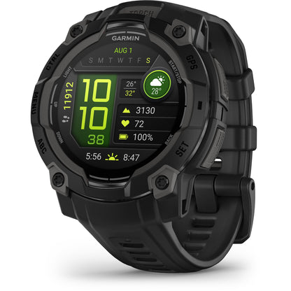 Garmin Instinct® 3 45mm, AMOLED Display, Rugged Outdoor GPS Smartwatch, Metal-Reinforced Bezel, Built-in Flashlight, Up to 18 Days of Battery Life, Black