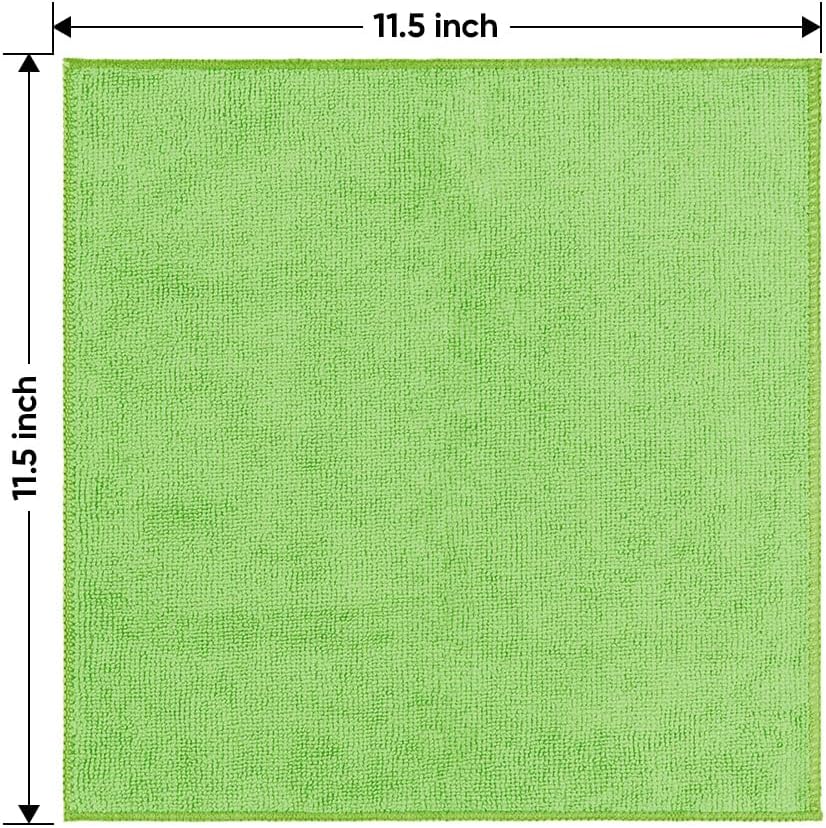 HOMEXCEL Mikrofasertuch 12er-Pack, 31,75 x 31,75 cm Mikrofasertücher für Autos, ultra-saugfähiges Autowaschtuch, fusselfreie, streifenfreie Reinigungstücher für Auto, Küche und Fenster (Grau)