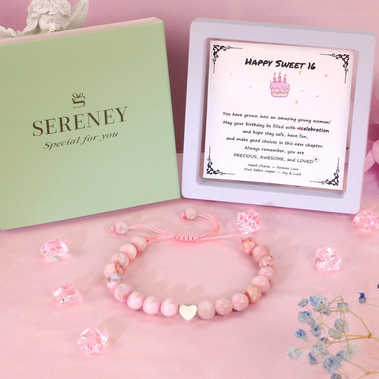 Sereney 5 Jahre altes Mädchen Geburtstagsgeschenkideen, verstellbares rosa-weißes Perlenarmband als Fünf-Jahres-5-Jahre-altes 5. Geburtstagsgeschenk für Teenager-Mädchen, Tochter, Nichte, Enkelin