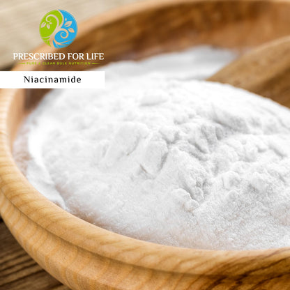 Prescribed For Life Niacinamide Powder (B-C), Fine Granular USP Grade Vitamin B3 Powder, Natural Nicotinamide Supplement, Gluten Free, Non GMO, Vegan, Niacinamida Pura (25kg / 55lb)