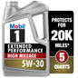 Mobil 1 Advanced Fuel Economy Full Synthetic Motor Oil 0W-20, 5 Quart
