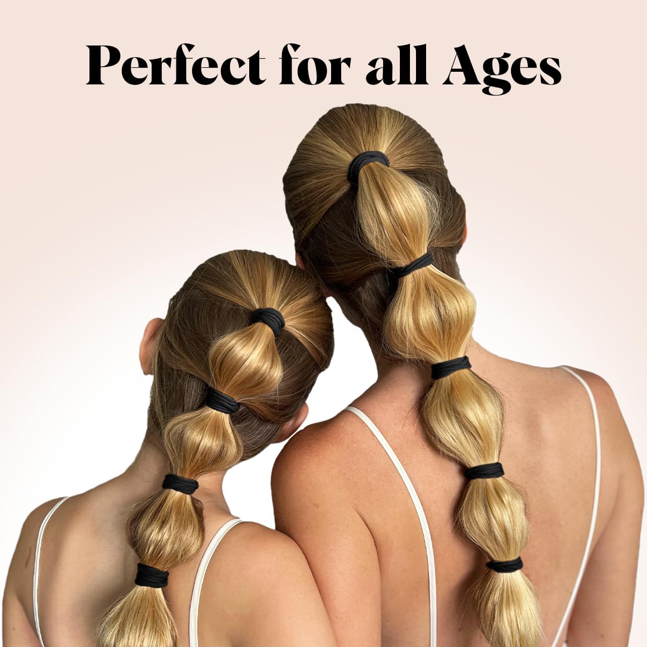 Kitsch Schwarze Haargummis ohne Haarschäden – Starke, dehnbare Haarbänder | Weiche Nylon-Pferdeschwanzhalter, ziepen nicht, ideal für Hochsteckfrisuren und Zöpfe | Ideale Geschenke für Frauen – Schwarz, 20 Stück