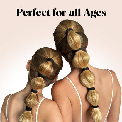 Kitsch Schwarze Haargummis ohne Haarschäden – Starke, dehnbare Haarbänder | Weiche Nylon-Pferdeschwanzhalter, ziepen nicht, ideal für Hochsteckfrisuren und Zöpfe | Ideale Geschenke für Frauen – Schwarz, 20 Stück