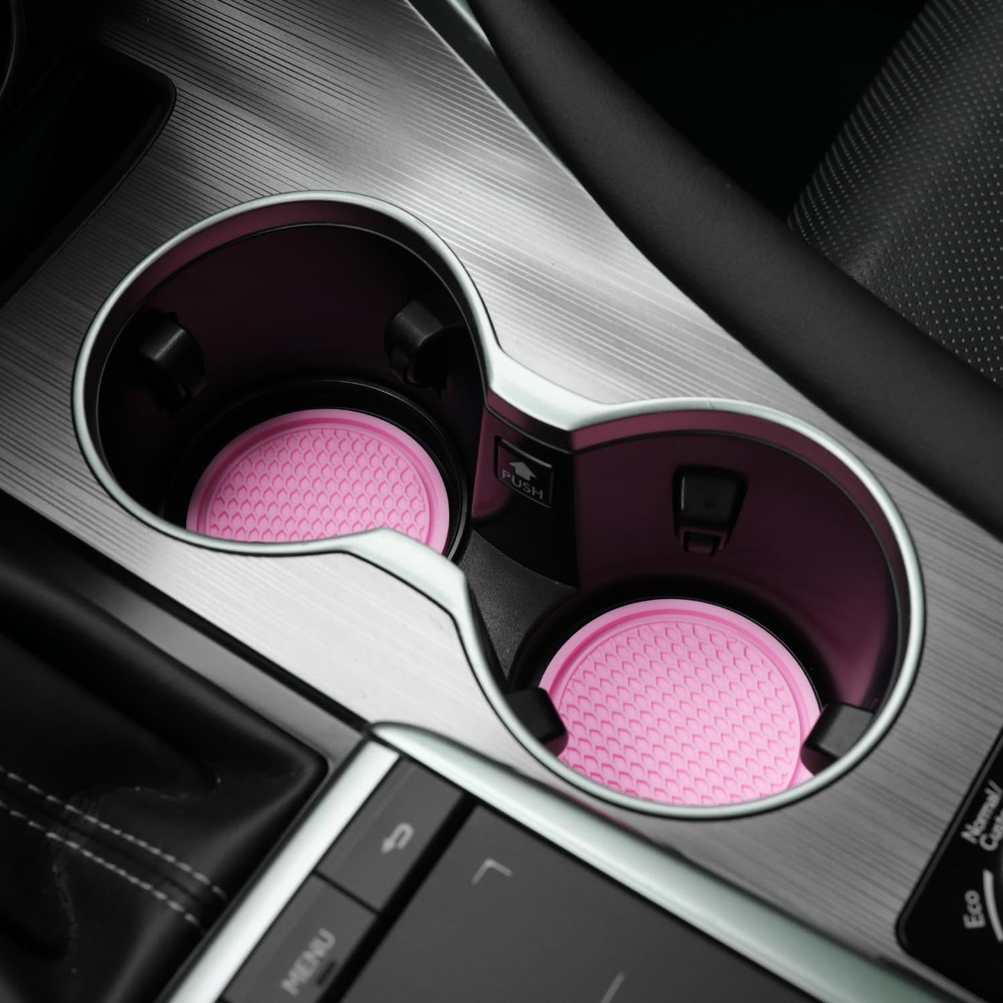 SINGARO Auto-Becheruntersetzer, 4 Stück universelle rutschfeste Becherhalter, in Ornamente eingebettete Untersetzer, Auto-Interieur-Zubehör, Schwarz